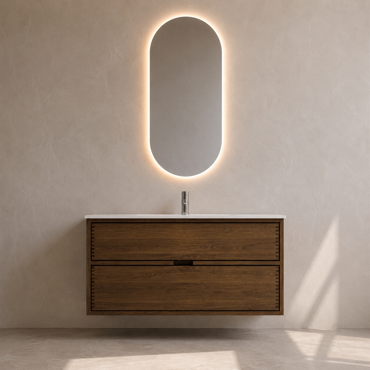 Vaskeskab i massiv eg – Segment | Oak Elements