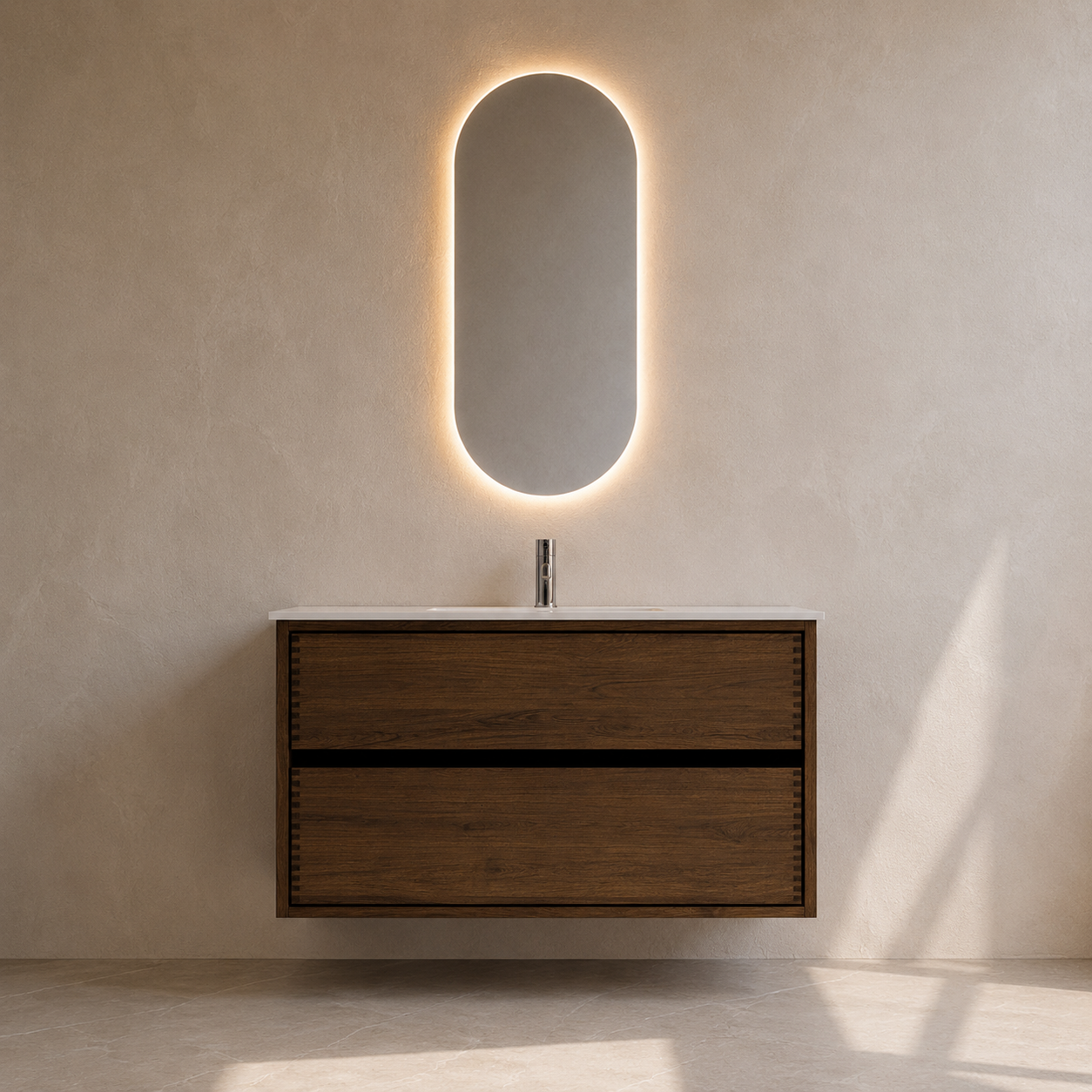 Vaskeskab i massiv eg – Aero | Oak Elements