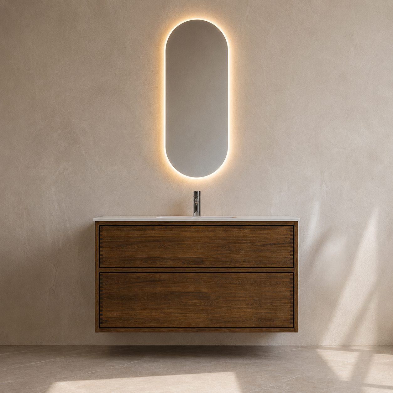 Vaskeskab i massiv eg – Linea | Oak Elements
