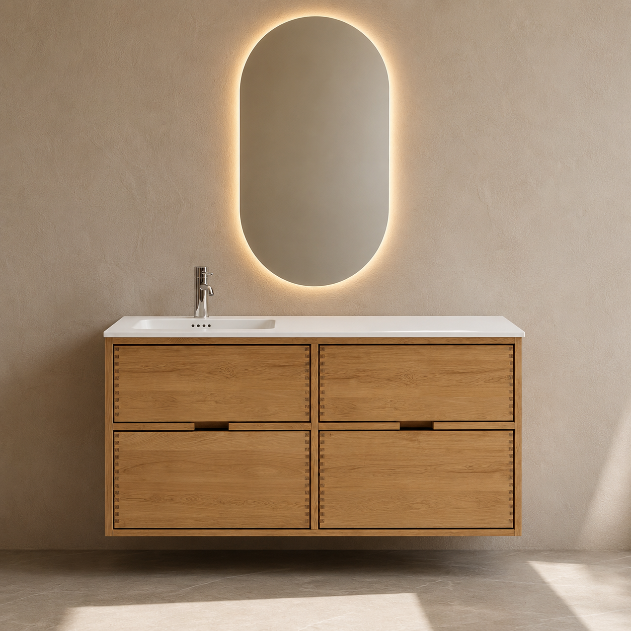 Vaskeskab i massiv eg – Segment | Oak Elements