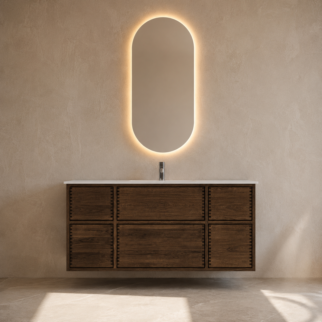 Vaskeskab i massiv eg – Linea | Oak Elements