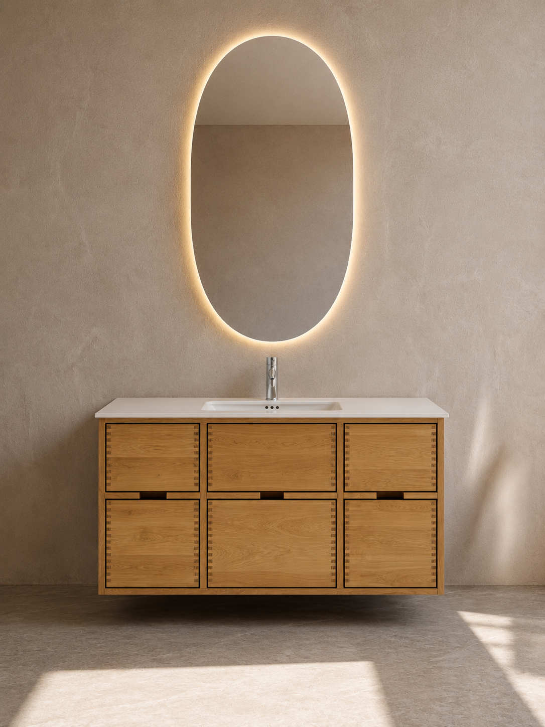 Vaskeskab i massiv eg – Segment | Oak Elements