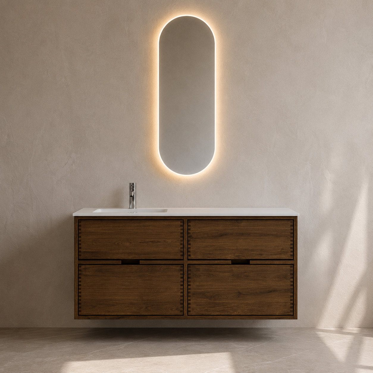 Vaskeskab i massiv eg – Segment | Oak Elements