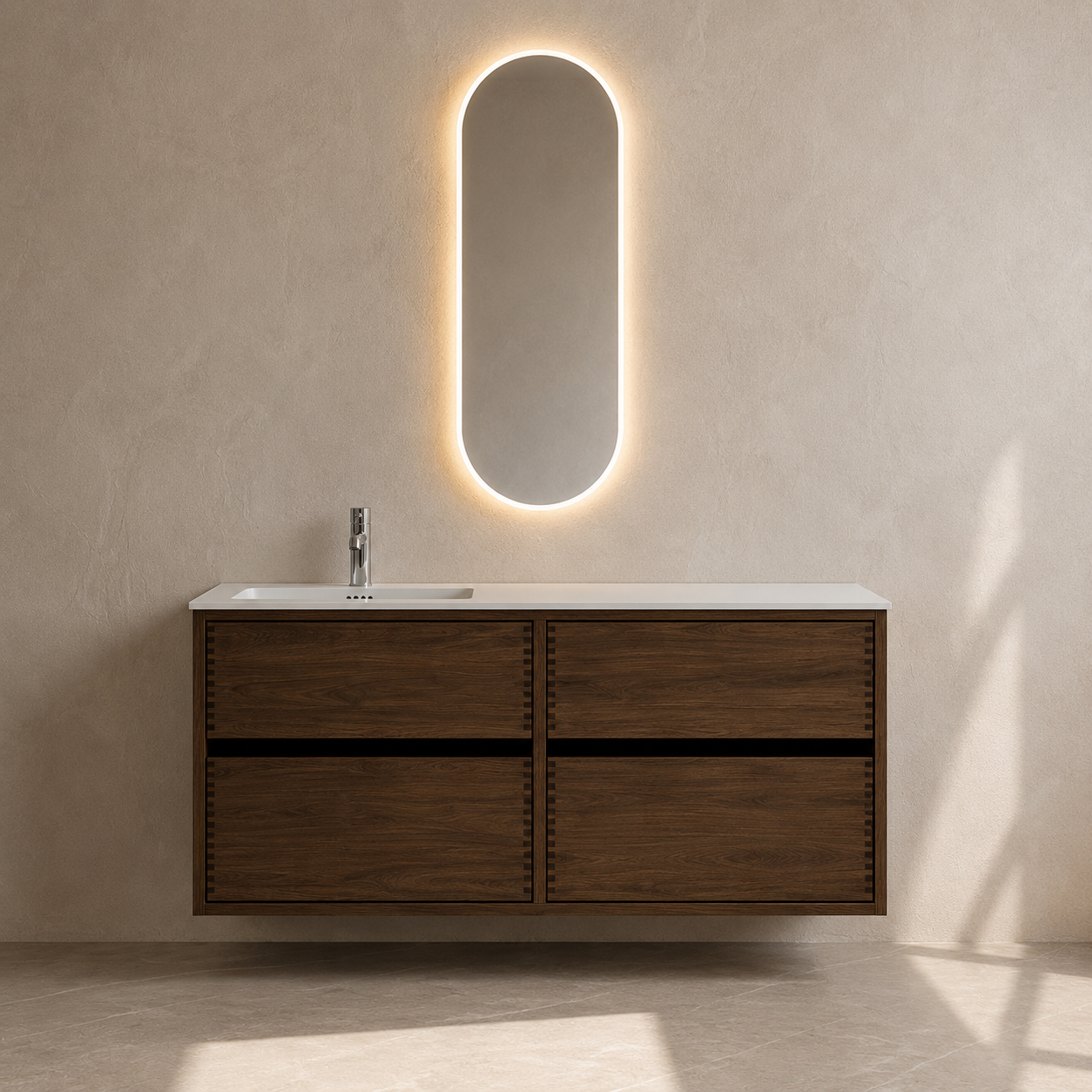 Vaskeskab i massiv eg – Aero | Oak Elements