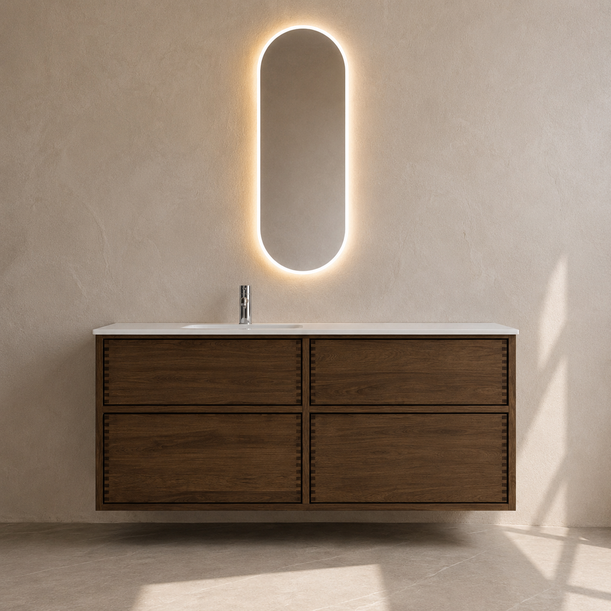 Vaskeskab i massiv eg – Linea | Oak Elements