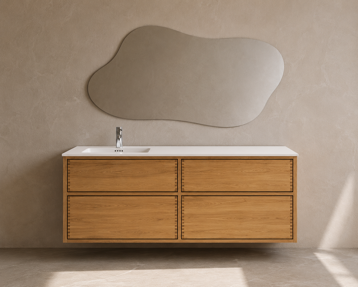 Vaskeskab i massiv eg – Aero | Oak Elements