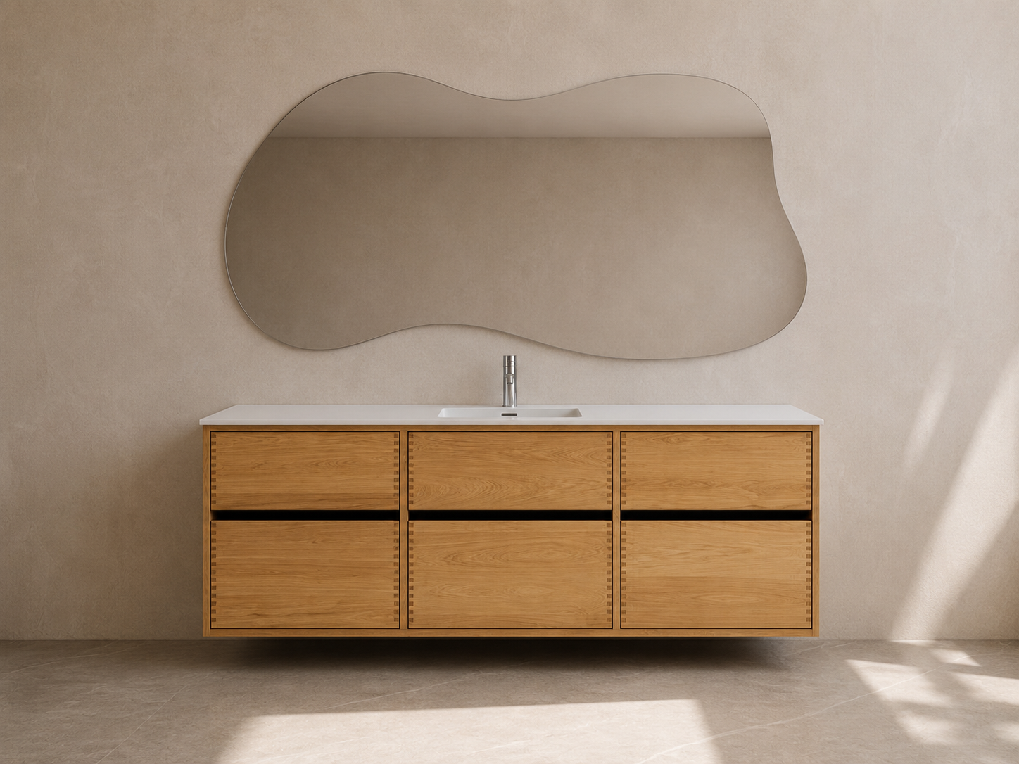 Vaskeskab i massiv eg – Aero | Oak Elements