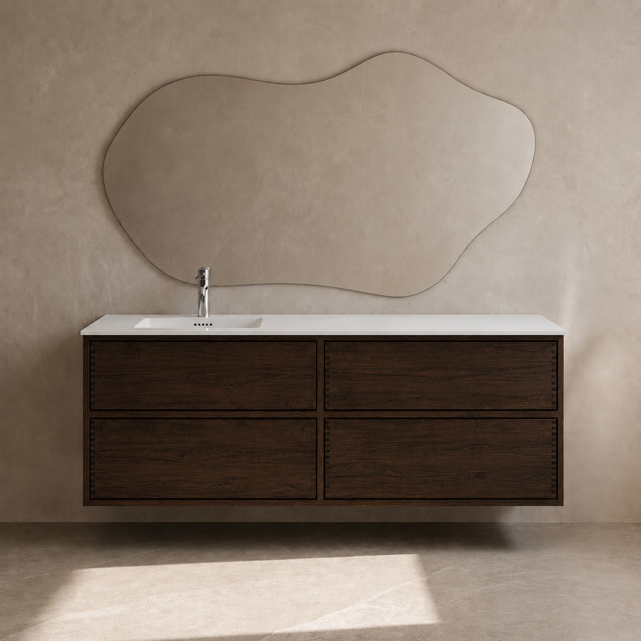 Vaskeskab i massiv eg – Linea | Oak Elements