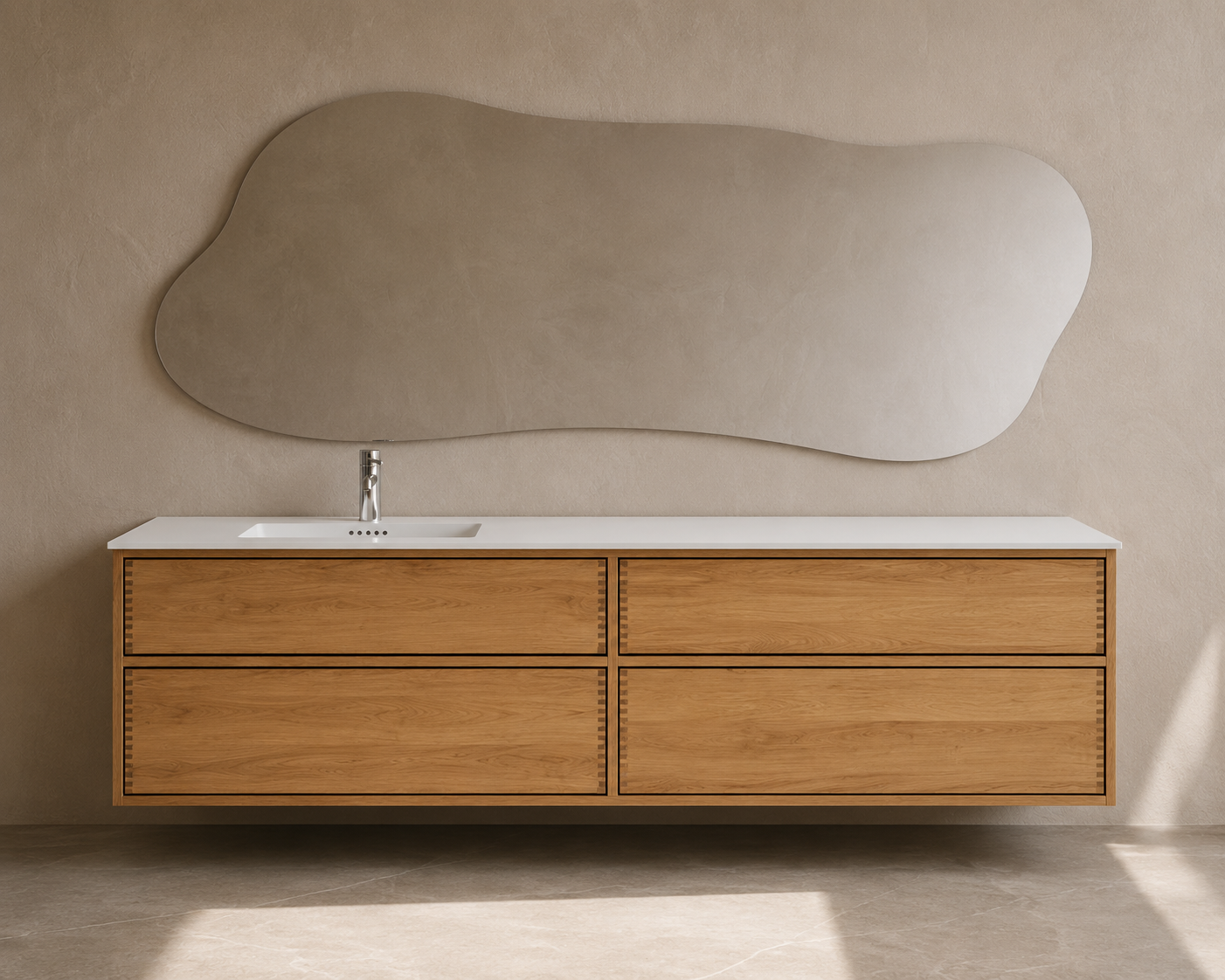 Vaskeskab i massiv eg – Linea | Oak Elements