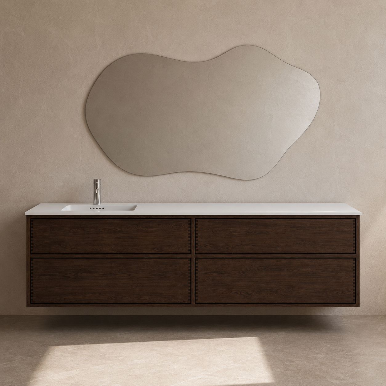 Vaskeskab i massiv eg – Linea | Oak Elements