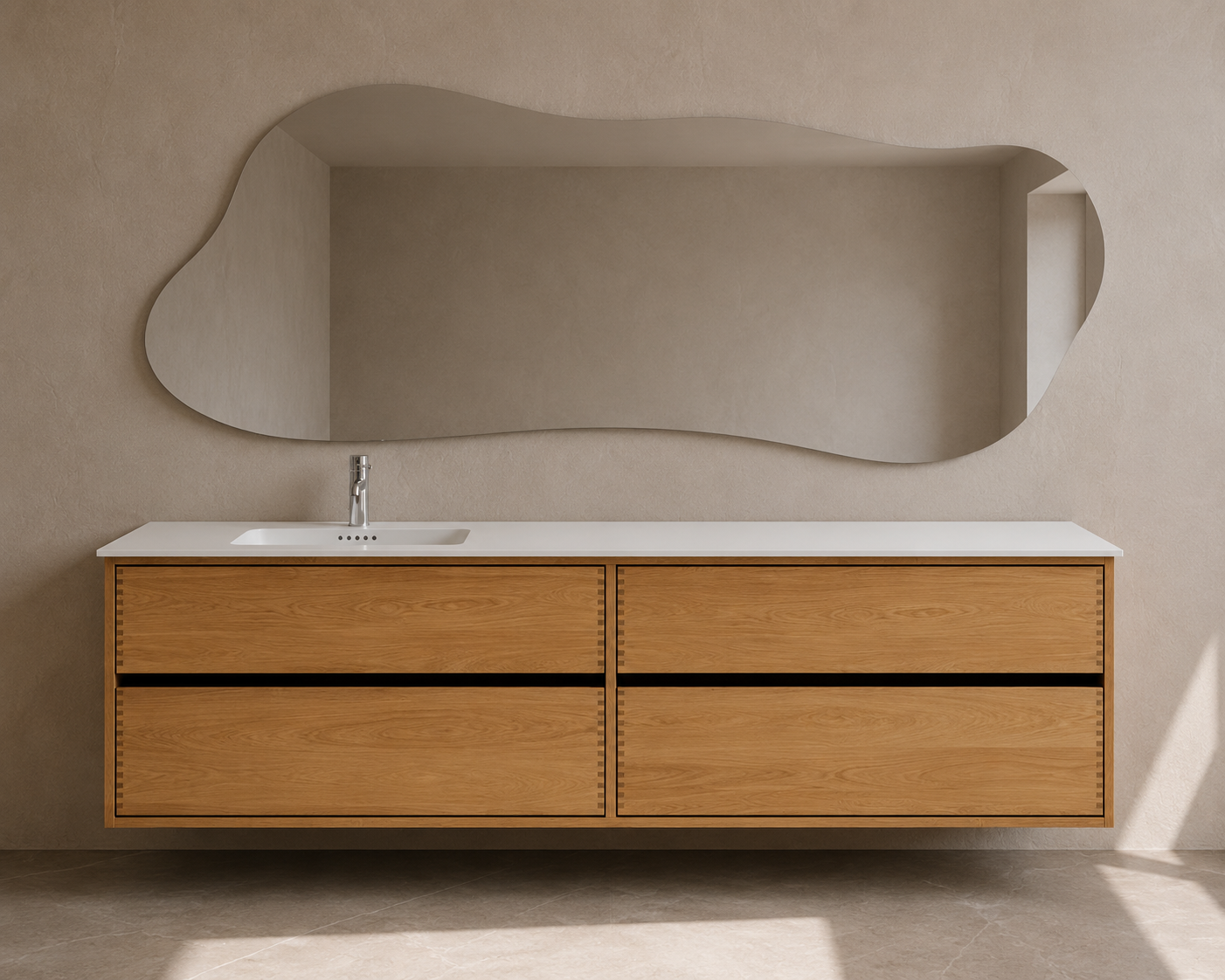 Vaskeskab i massiv eg – Aero | Oak Elements