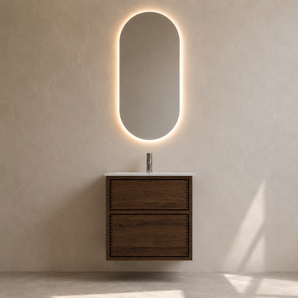Vaskeskab i massiv eg – Linea | Oak Elements