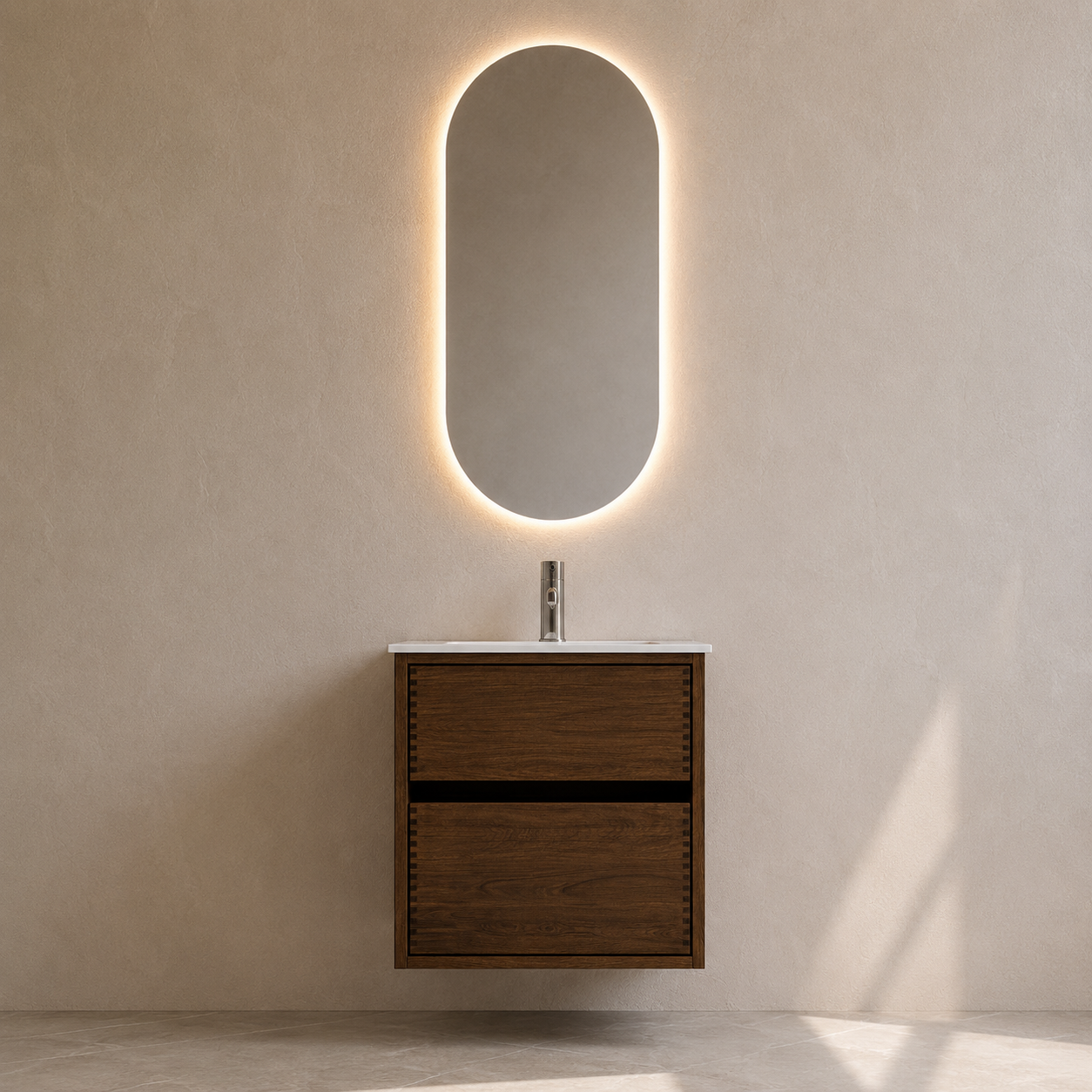 Vaskeskab i massiv eg – Aero | Oak Elements